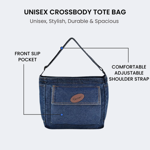 Denim 15L Crossbody Tote laptop Sling Bag