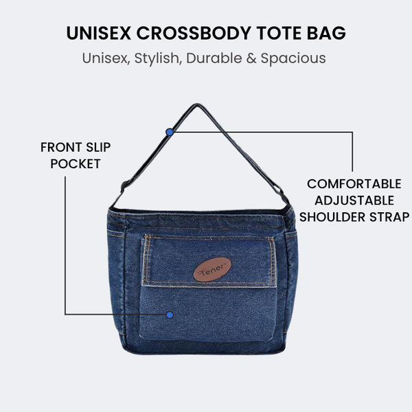 Denim 15L Crossbody Tote laptop Sling Bag