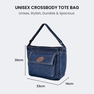 Denim 15L Crossbody Tote laptop Sling Bag
