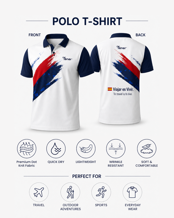 Tener "Viajar es Vivir" Travel Jersey Polo