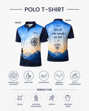 Tener "Not All Who Wander Are Lost" Travel Jersey Polo