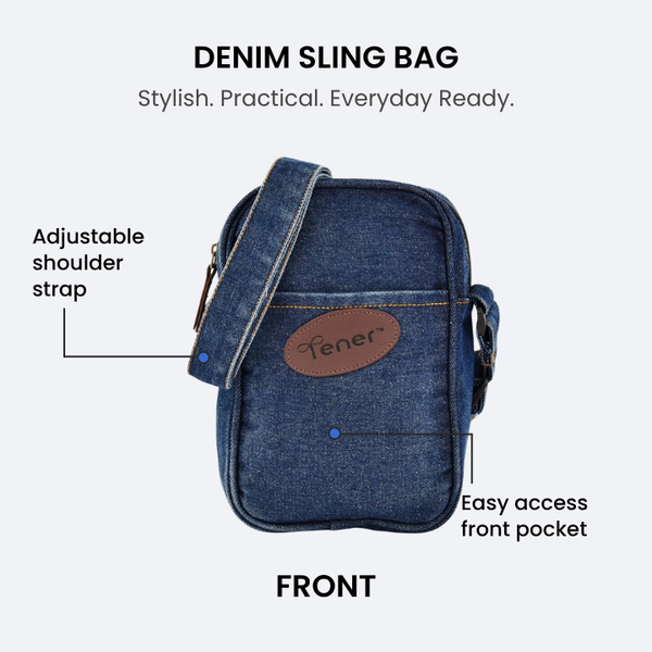Denim 3L Crossbody Sling Bag