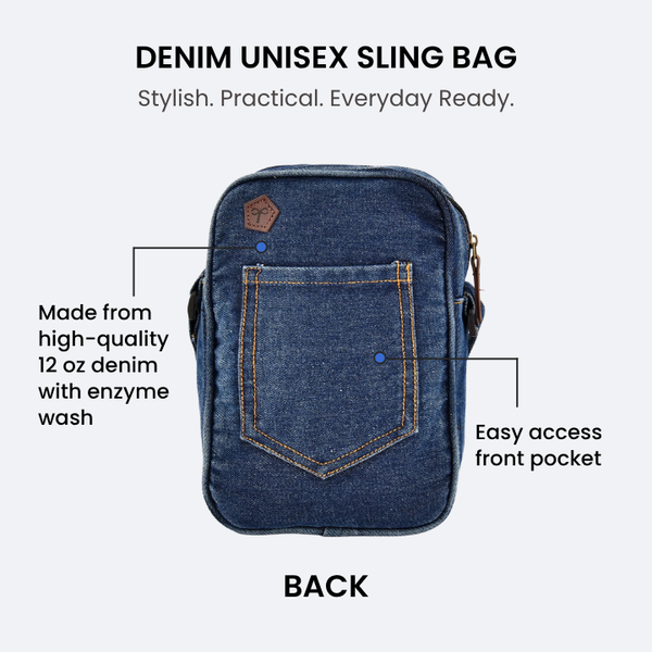Denim 3L Crossbody Sling Bag