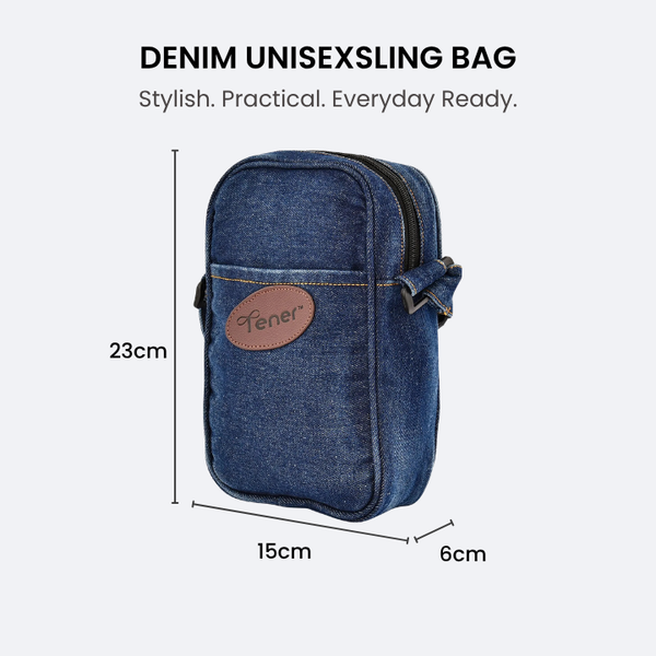 Denim 3L Crossbody Sling Bag