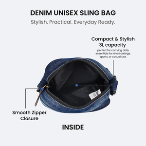 Denim 3L Crossbody Sling Bag