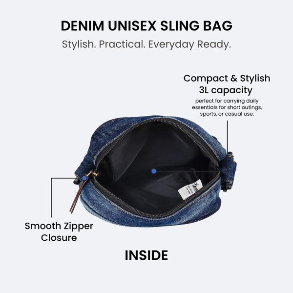 Denim 3L Crossbody Sling Bag