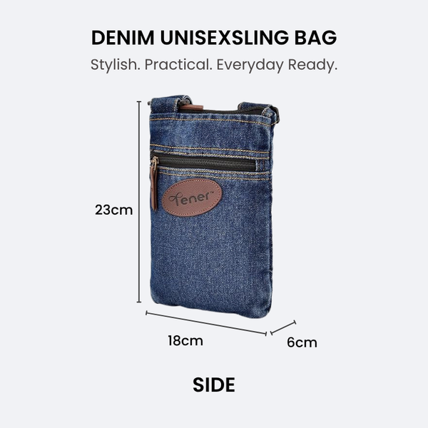 Denim Sling Bag 2.5L with 3 Utility Pockets