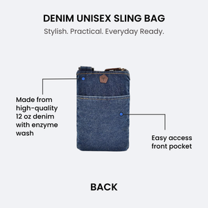 Denim Sling Bag 2.5L with 3 Utility Pockets