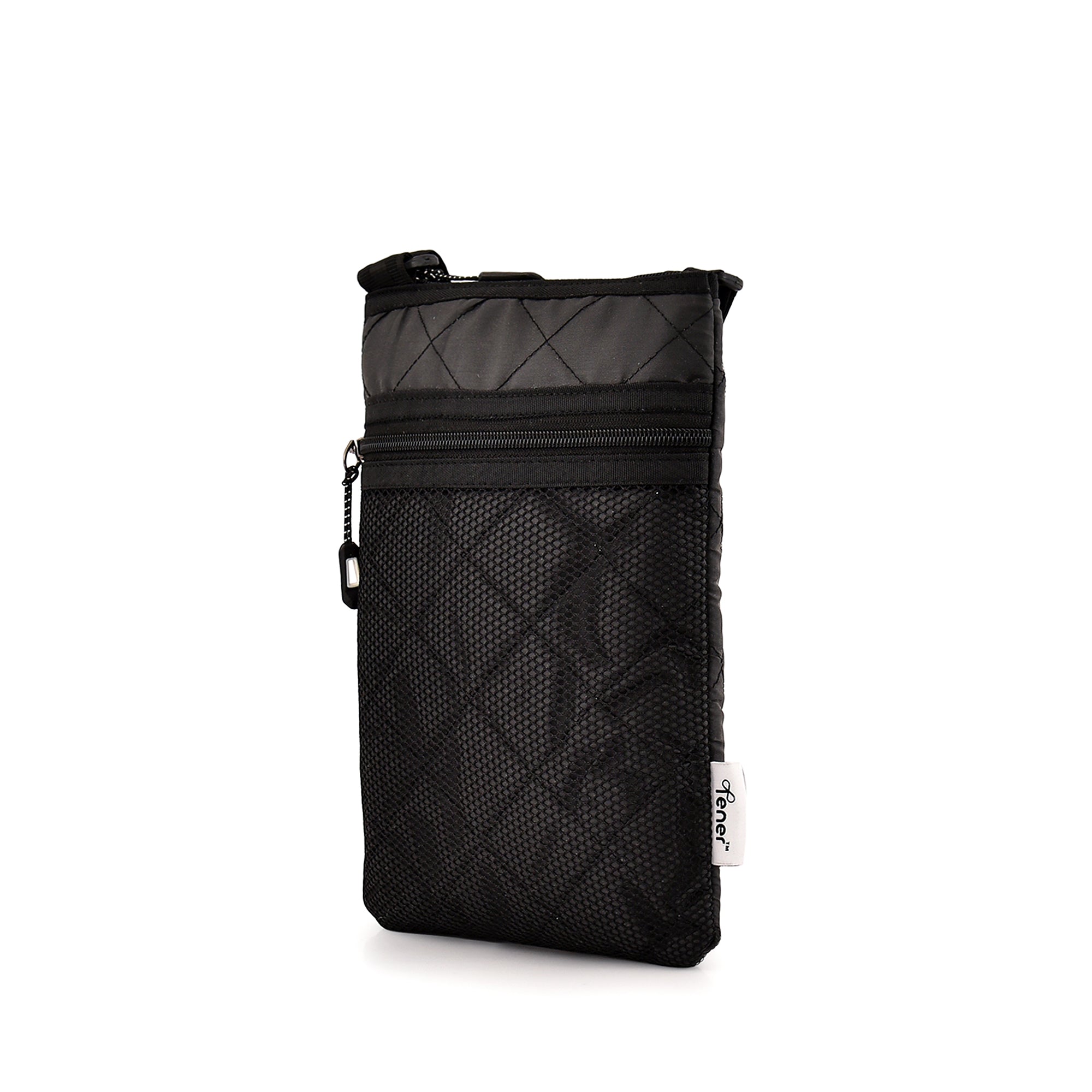 Tener 2L Water-Resistant Quilted Sling Bag with front mesh pouch