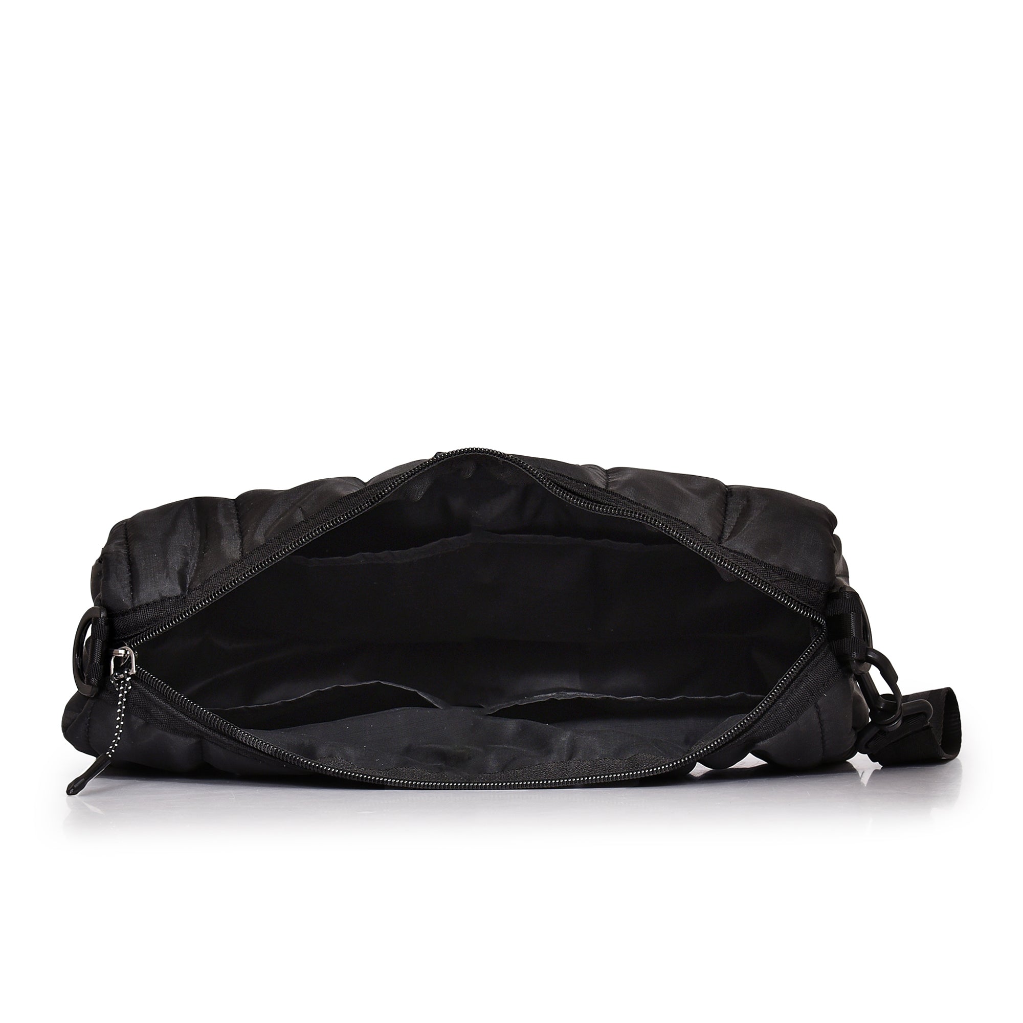 Tener quilted sling bag open interior