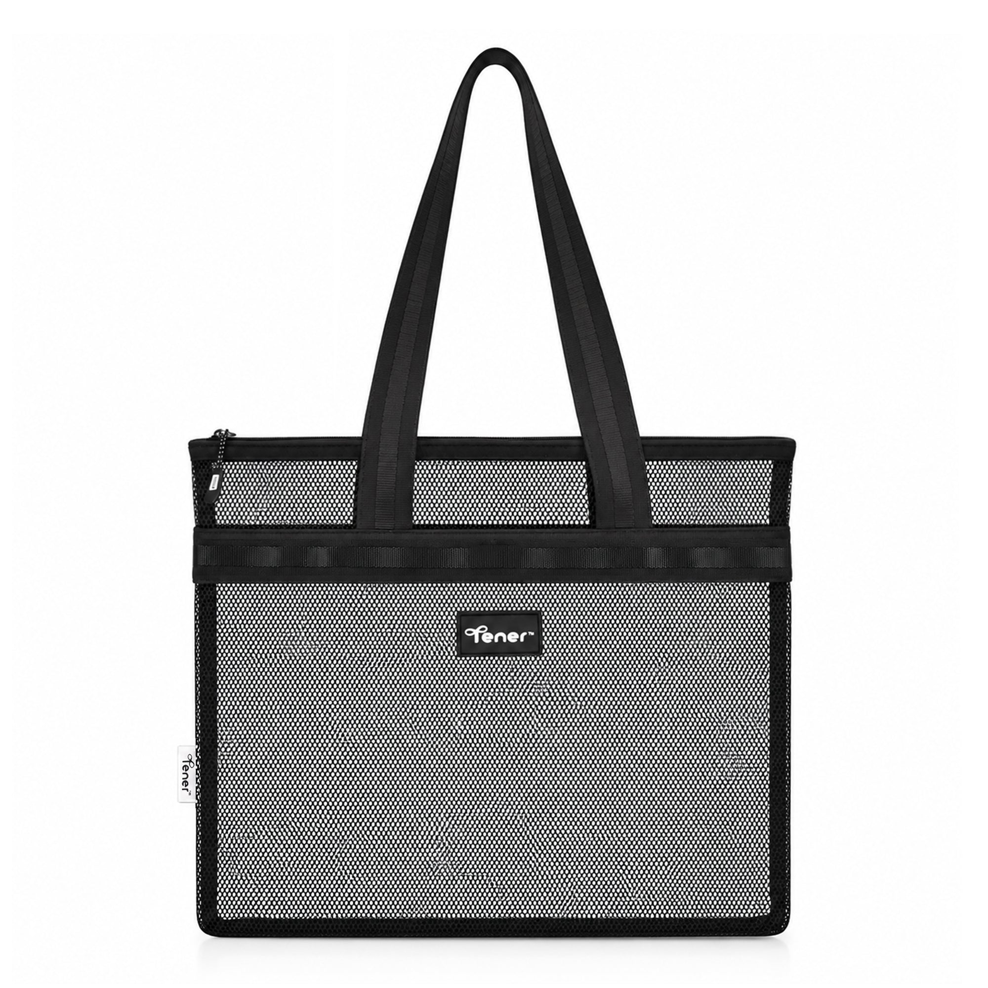 Tener 14L mesh beach tote with double-stitched carry handles