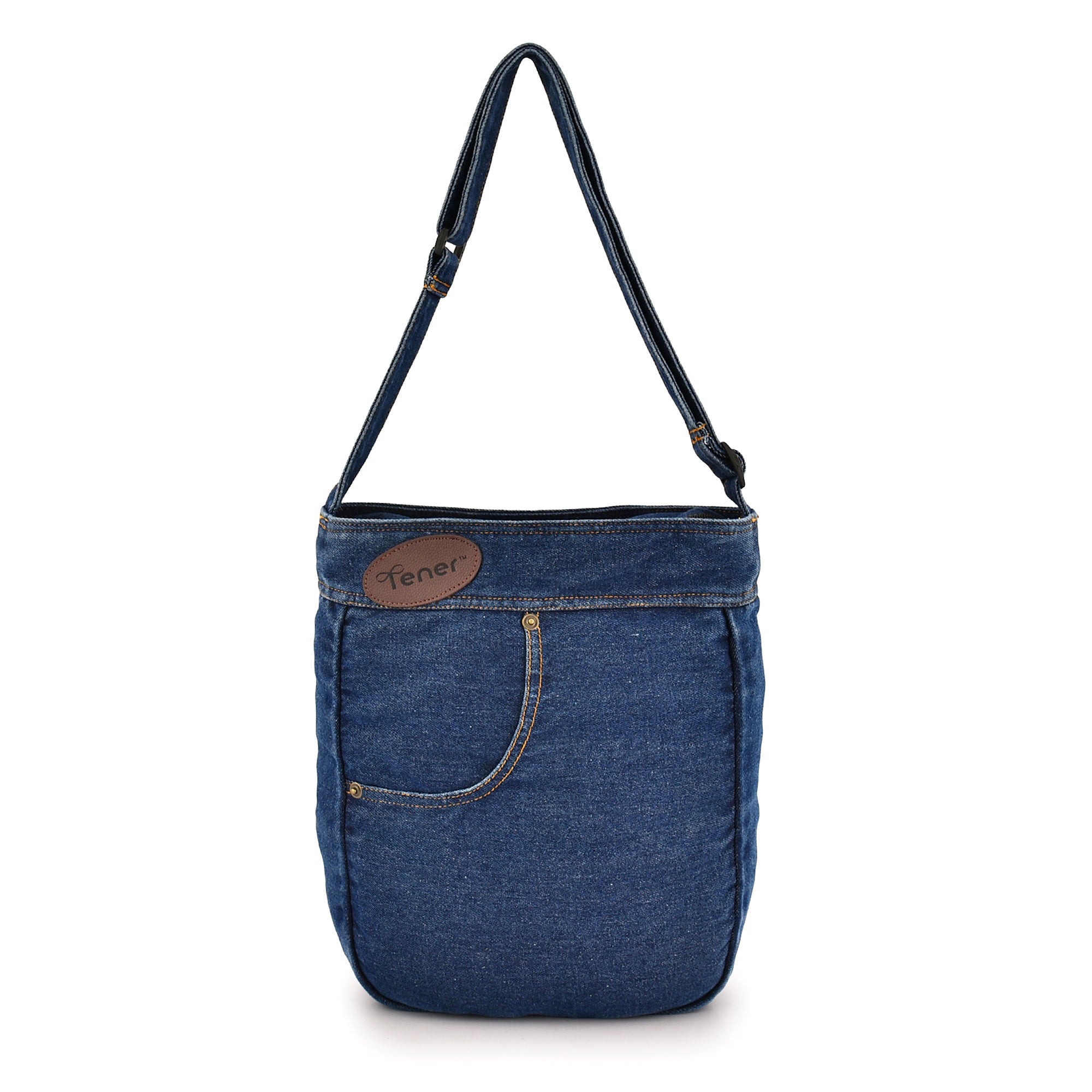 Tener denim sling bag construction