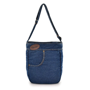 Denim 9L Sling Bag with Front & Back Utility Pockets