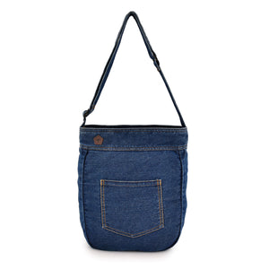 Denim 9L Sling Bag with Front & Back Utility Pockets
