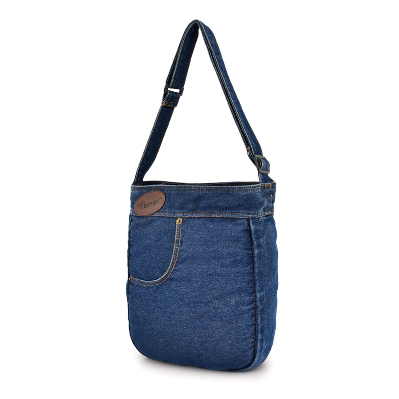 Denim 9L Sling Bag with Front & Back Utility Pockets