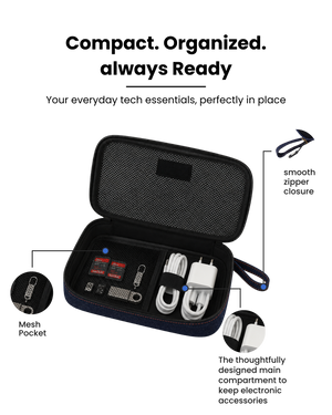 Tener 1L Raw Denim Travel Cable Organizer Pouch