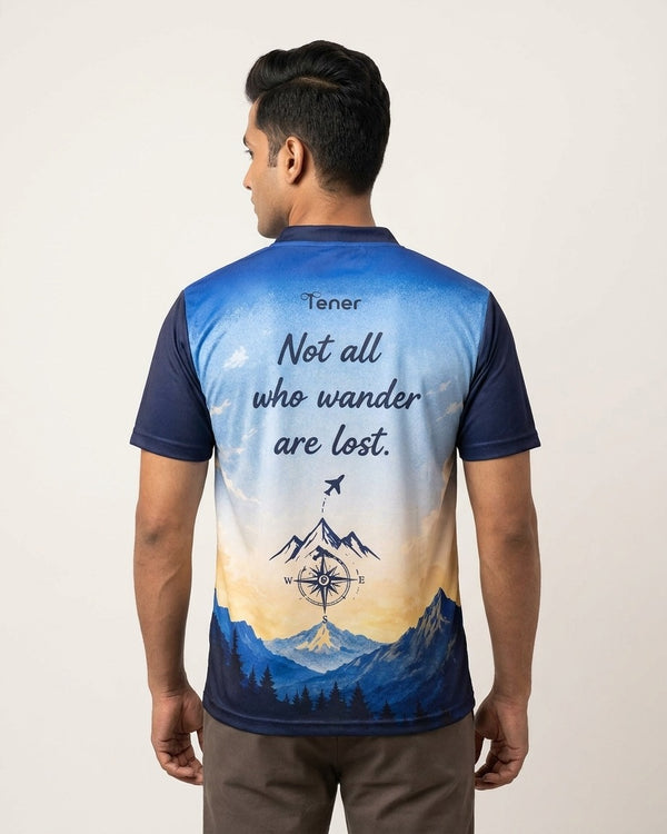 Tener "Not All Who Wander Are Lost" Travel Jersey Polo